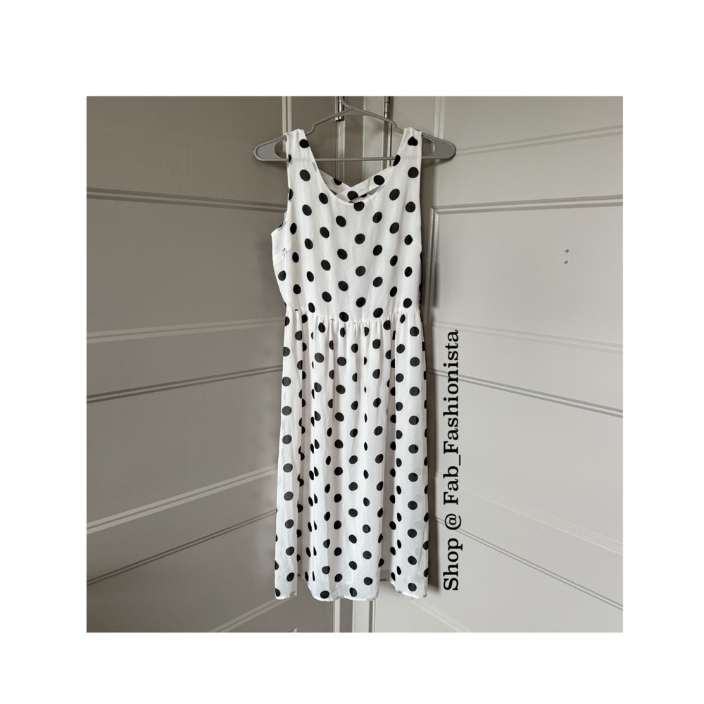 Forever 21 Black and White Backless polka Dot midi Dress